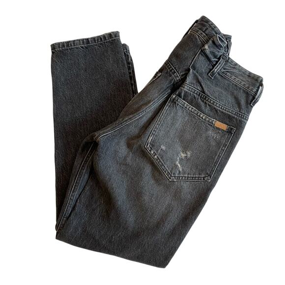 Marissa Webb Grant Straight Leg Jean Size 25 Black Stonewashed and Cinched back - Picture 1 of 10